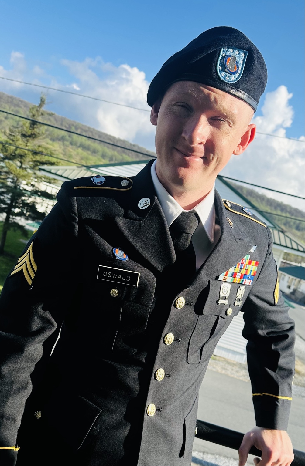 Zachary Oswald in U.S. Army dress uniform